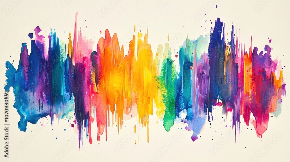 Fototapeta premium abstract background with colorful watercolor strokes