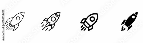 rocket icons set in vector