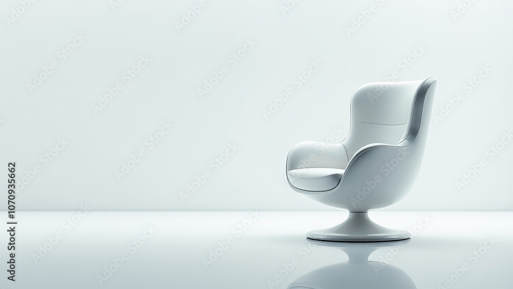 Sleek White Swivel Office Chair in Minimalist Setting Sleek White Swivel Office Chair in Minimalist Setting