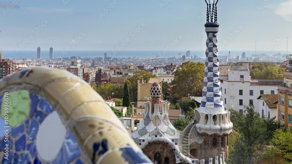 barcelona skyline shot from parc guell