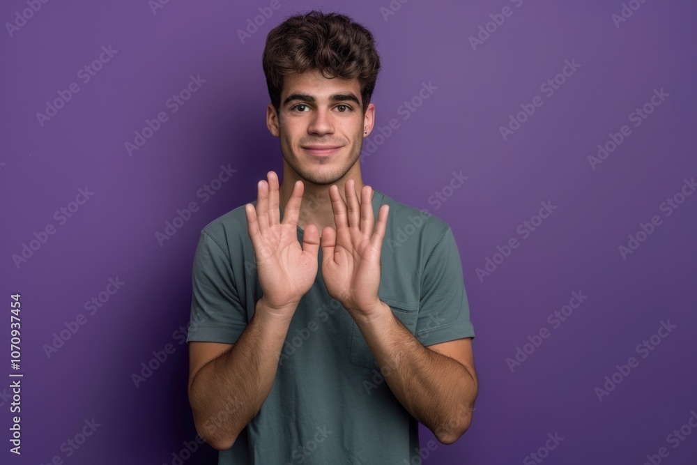 Fingers Counting. Handsome Young Man Counting to Five with Fingers Fingers Counting. Handsome Young Man Counting to Five with Fingers