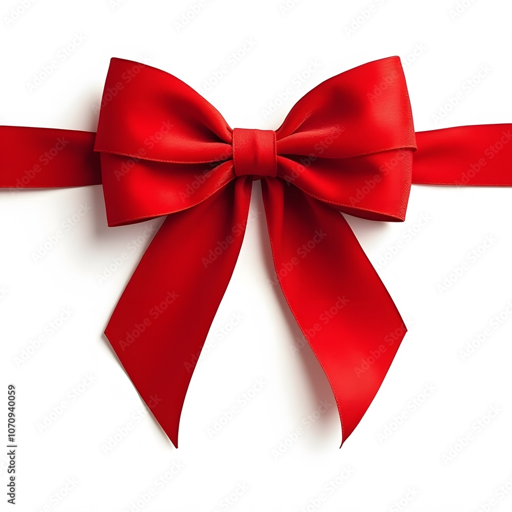 Elegant Red Bow for Gift Wrapping and Decorations ISOLTED ON WHITE BACKGROUND Elegant Red Bow for Gift Wrapping and Decorations ISOLTED ON WHITE BACKGROUND