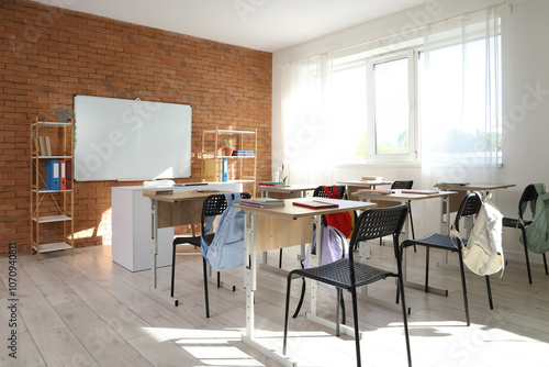 Interior of empty classroom...