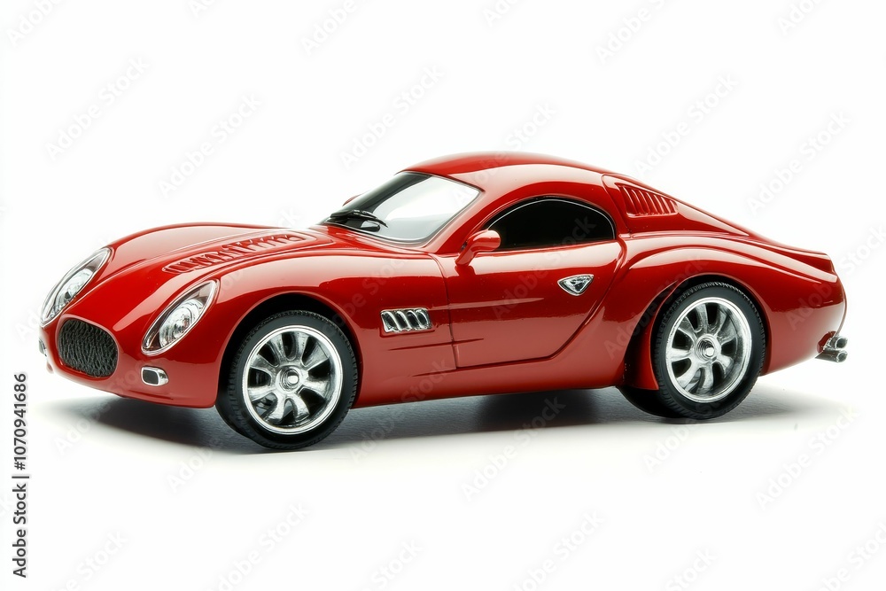 Red sports car on white background. Red sports car on white background.