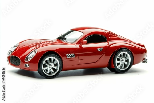 Red sports car on white background.