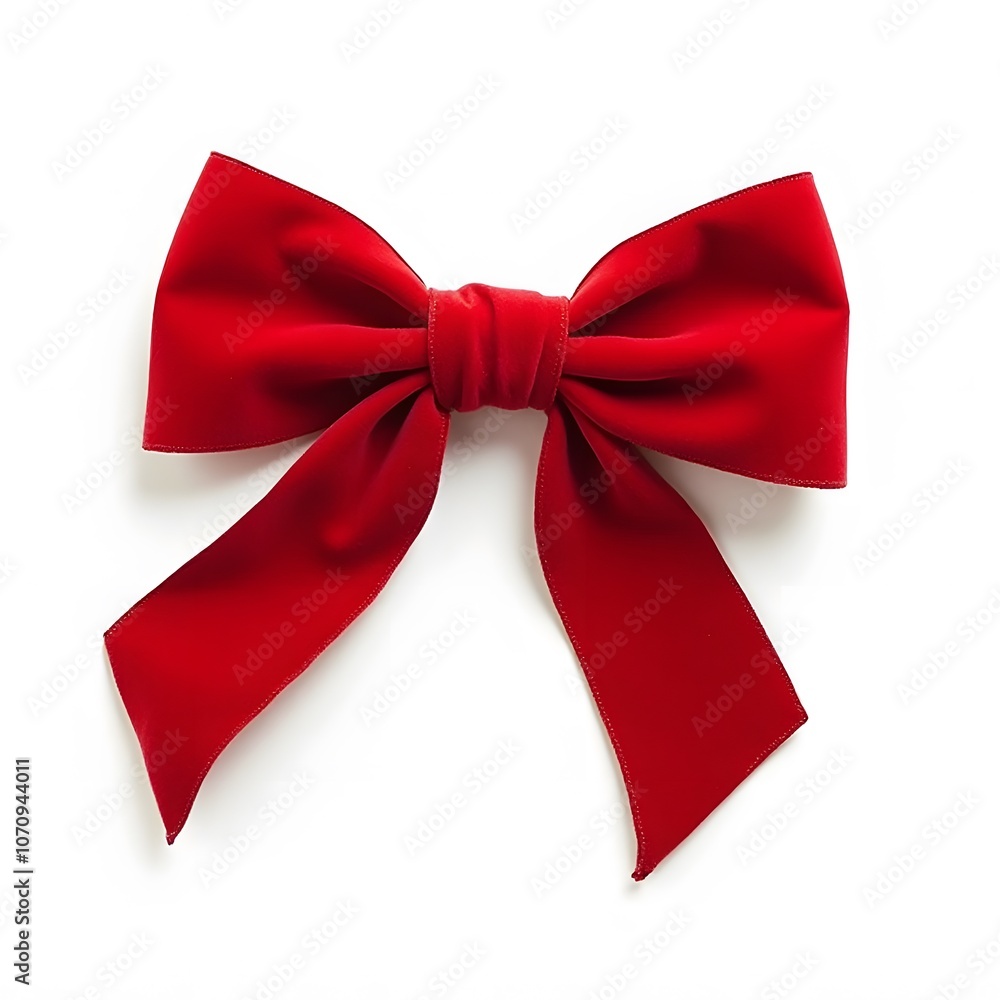 Elegant Red Bow for Gift Wrapping and Decorations ISOLTED ON WHITE BACKGROUND Elegant Red Bow for Gift Wrapping and Decorations ISOLTED ON WHITE BACKGROUND