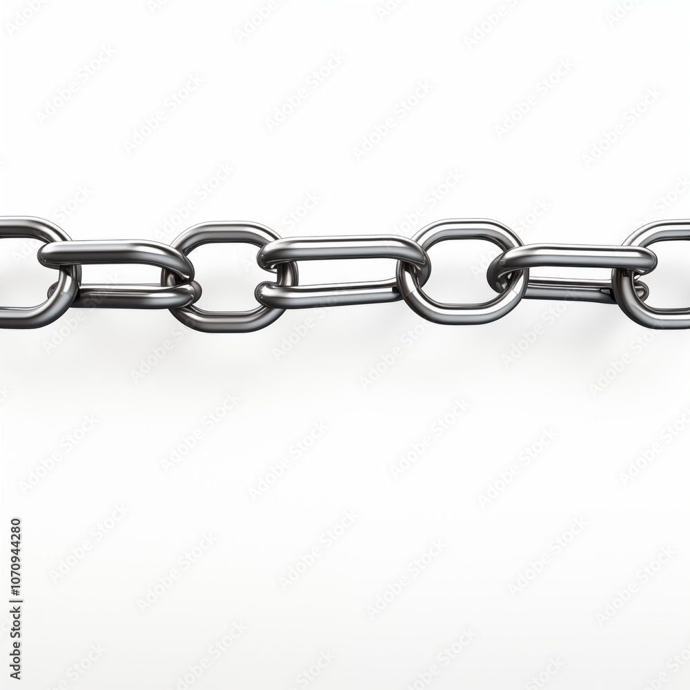 Metal Chain Links Close Up Isolated on White Background Metal Chain Links Close Up Isolated on White Background