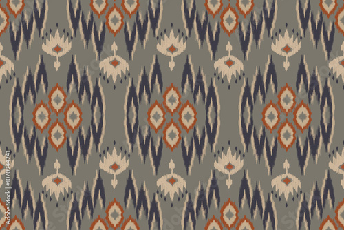 Motifs Ikat floral embroidery floral.ethnic oriental pattern traditional.geometric folklore ornament. Seamless striped pattern in Aztec style. Design for texture, fabric, clothing, wrapping