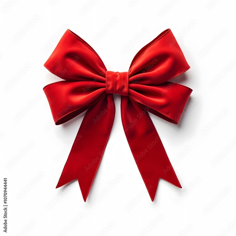 Elegant Red Bow for Gift Wrapping and Decorations ISOLTED ON WHITE BACKGROUND Elegant Red Bow for Gift Wrapping and Decorations ISOLTED ON WHITE BACKGROUND