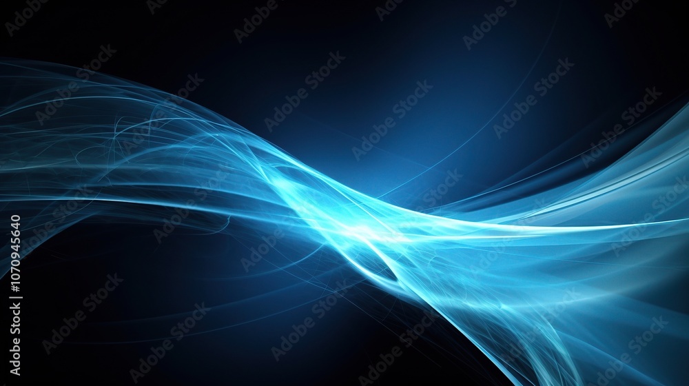Abstract Blue Waves with Smooth Flowing Motion Abstract Blue Waves with Smooth Flowing Motion