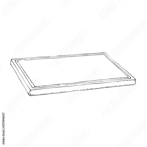 cutting board wooden. Vector illustration on white background. It is used for cooking, recipes. Stand for plates, food