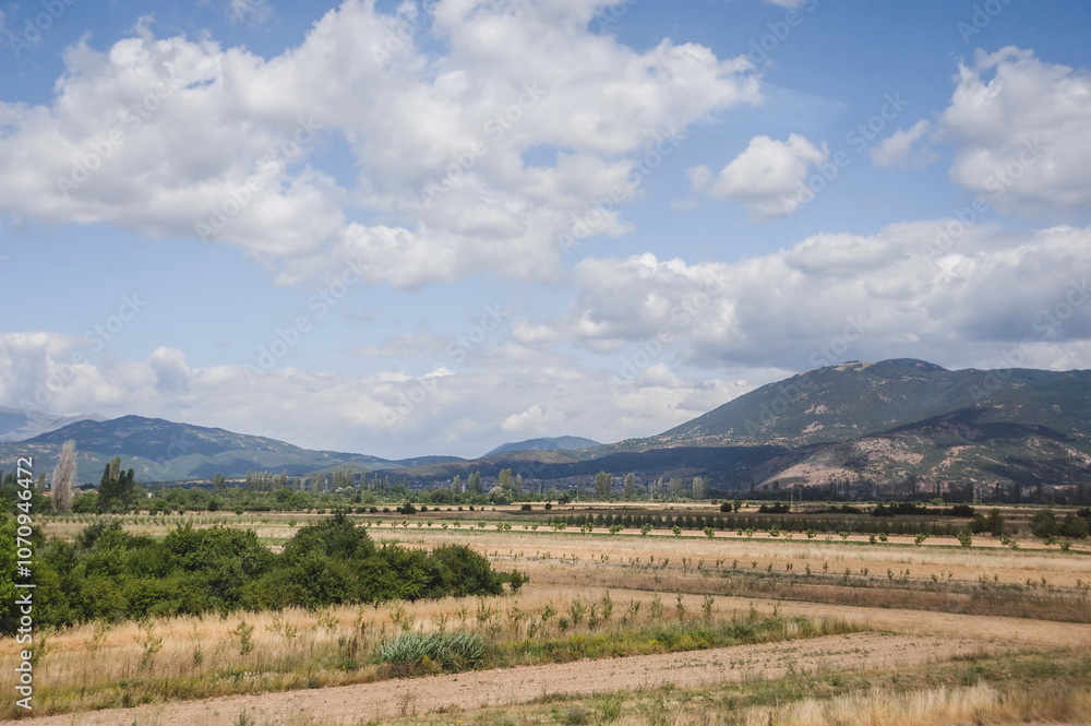 landscape with field and mountains in Marocco landscape with field and mountains in Marocco