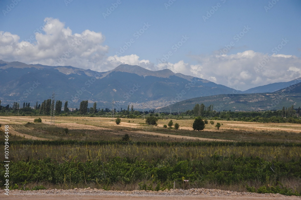 landscape with field and mountains in Marocco landscape with field and mountains in Marocco