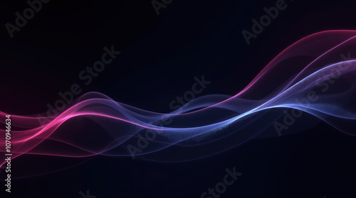 Flowing waves in a hyper-realistic abstract design on a deep black background