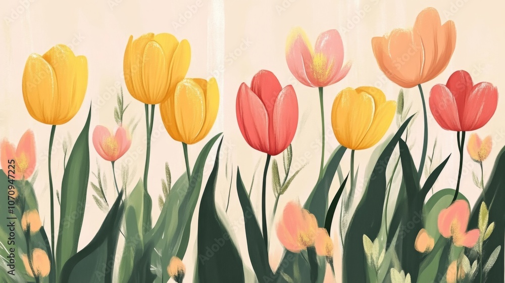 Vibrant Spring Tulips: A Floral Delight Vibrant Spring Tulips: A Floral Delight