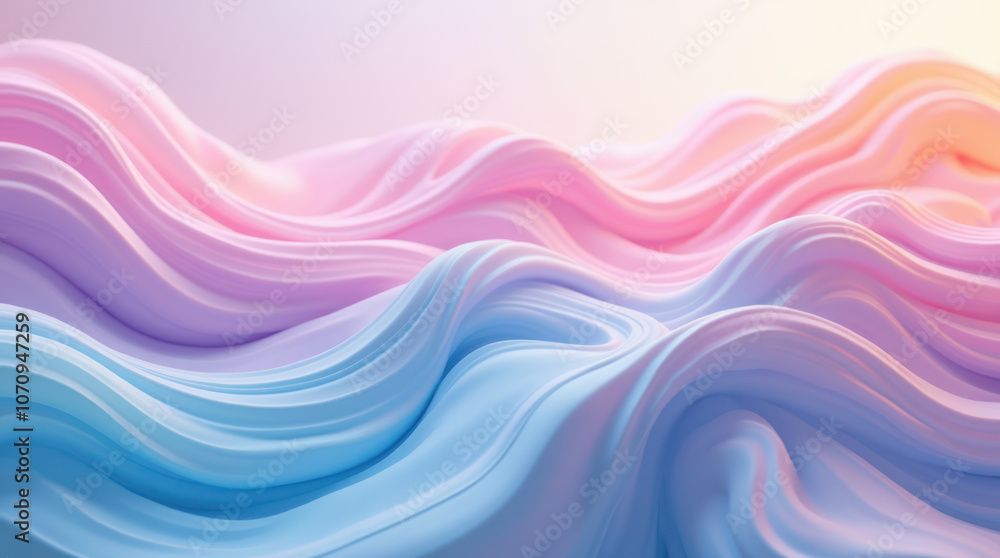 Fototapeta premium Vibrant fluid art depicting smooth, colorful waves in a tranquil setting