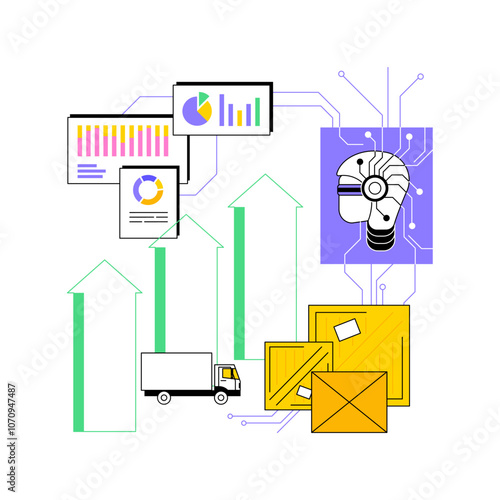 AI-Predictive Demand Analysis abstract concept vector illustration.