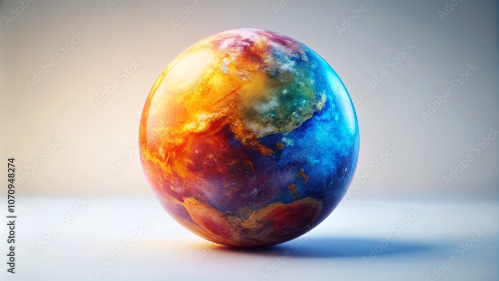 Vibrant Planet Design on Minimalist White Background Vibrant Planet Design on Minimalist White Background