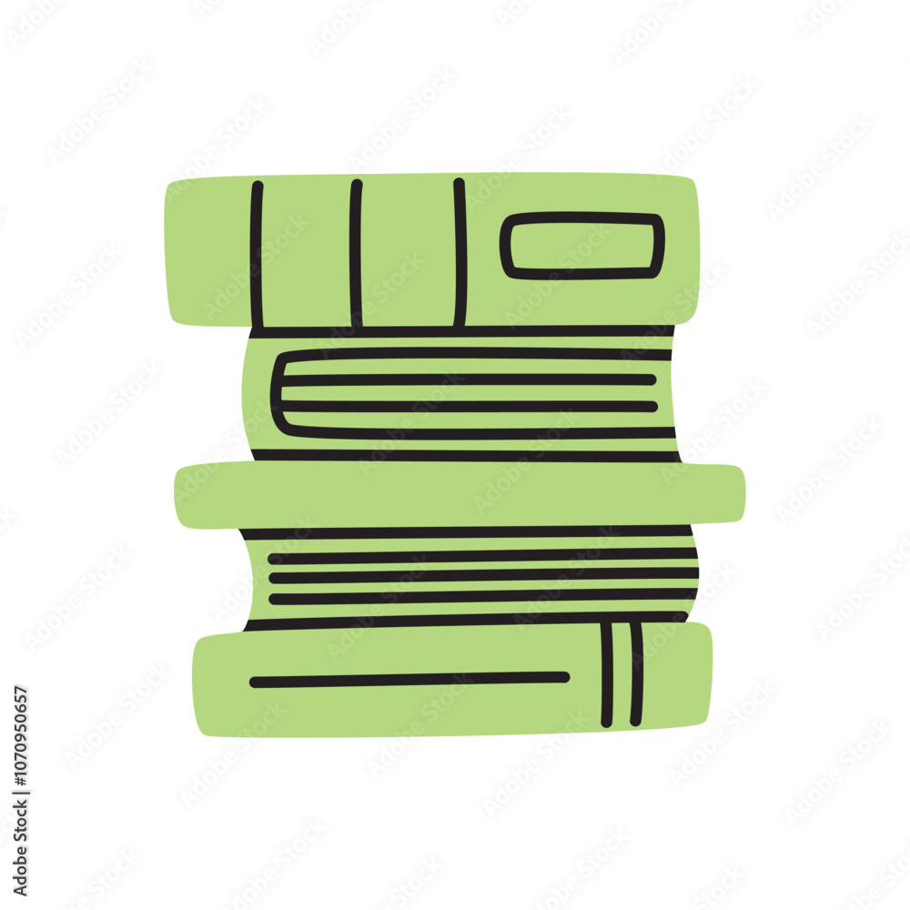 Doodle pile of books icon hand drawn in a modern minimalistic style. Knowledge and education symbol. PNG isolated on transparent background and vector illustration Doodle pile of books icon hand drawn in a modern minimalistic style. Knowledge and education symbol. PNG isolated on transparent background and vector illustration