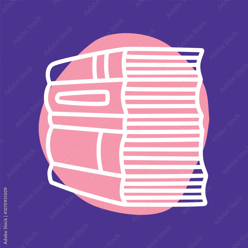 Doodle pile of books icon handdrawn with thin line and colored with colorful blobs. Hardcover literature symbol isolated on white background. Vector illustration Doodle pile of books icon handdrawn with thin line and colored with colorful blobs. Hardcover literature symbol isolated on white background. Vector illustration