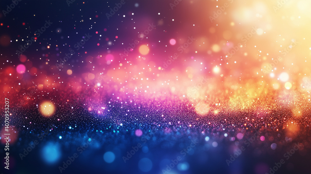 Sparkling bokeh lights in pink, blue, and orange gradient Sparkling bokeh lights in pink, blue, and orange gradient