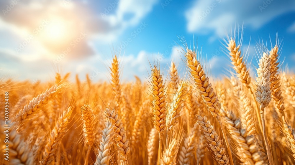 Fototapeta premium Expansive Wheat Fields Under Soft Afternoon Light
