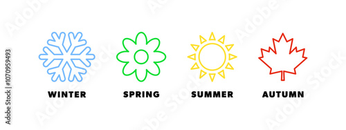 Icons of the four seasons. Season icons