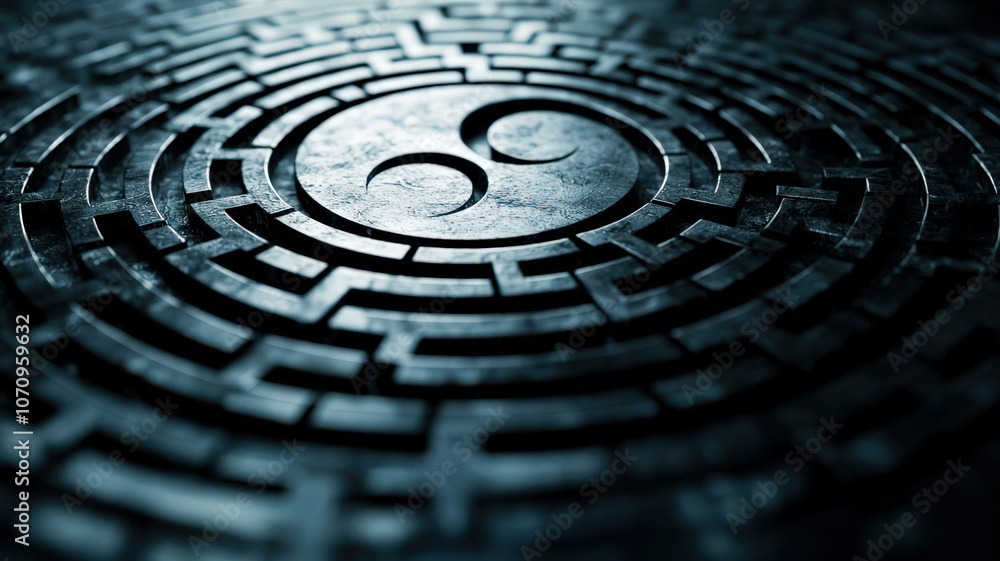 3D rendering of the ancient Chinese Taiji Yin-Yang symbol, representing balance, harmony, and duality in a sleek, modern design 3D rendering of the ancient Chinese Taiji Yin-Yang symbol, representing balance, harmony, and duality in a sleek, modern design