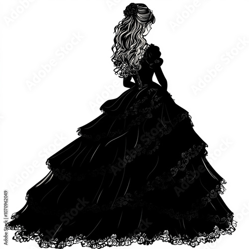 Victorian Woman Silhouette,...