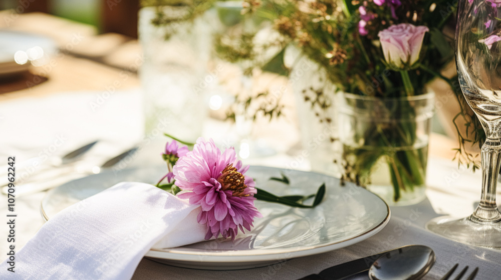 Table decor, holiday tablescape and dinner table setting in countryside garden, formal event decoration for wedding, family celebration, English country and home styling inspiration Table decor, holiday tablescape and dinner table setting in countryside garden, formal event decoration for wedding, family celebration, English country and home styling inspiration