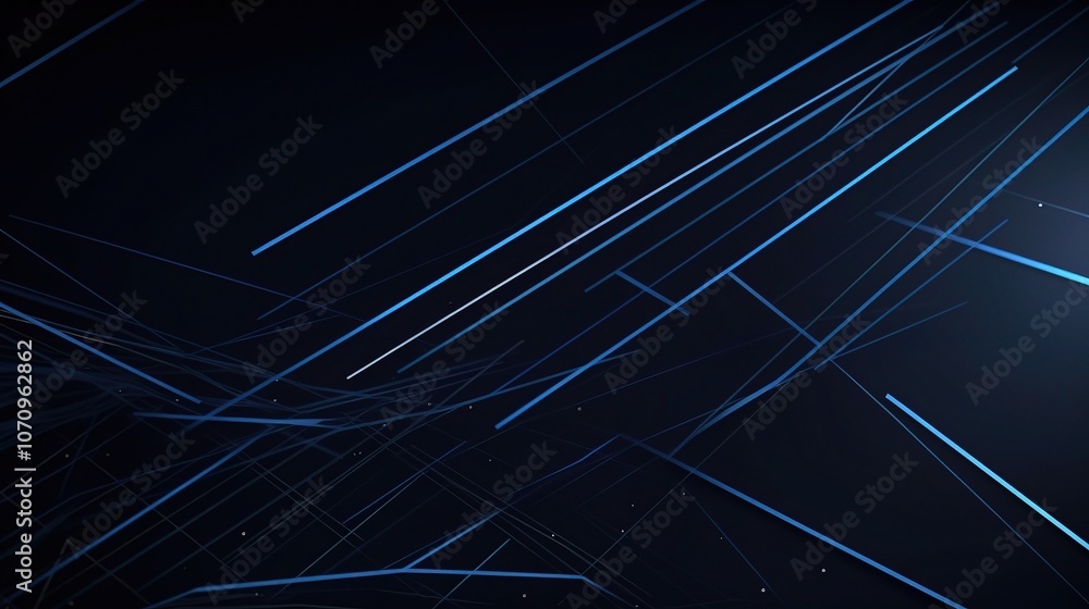 3D Lines and Light Effects on Dark Background 3D Lines and Light Effects on Dark Background