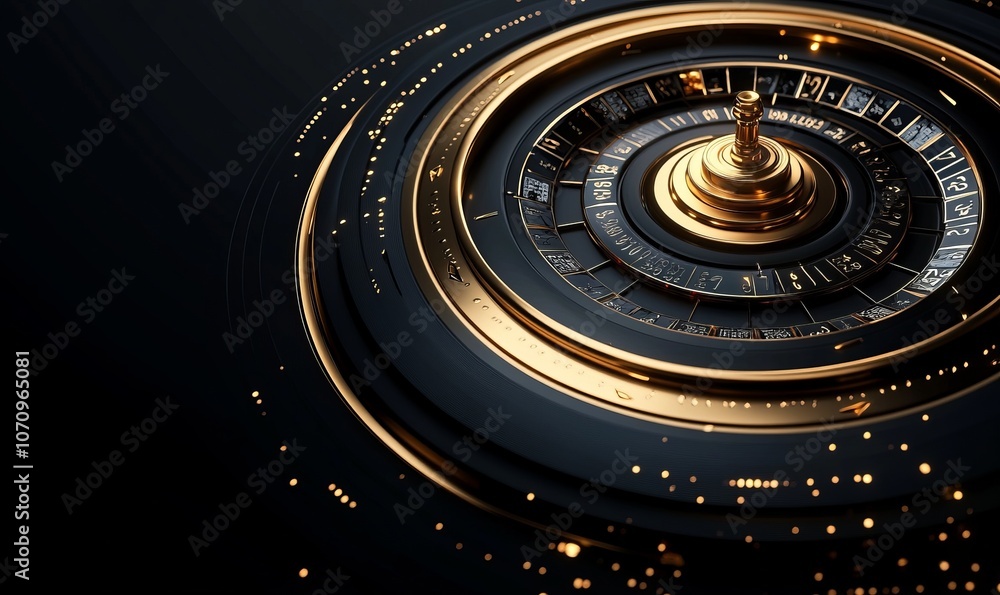 Golden wheel of fortune on a dark background, luxury style black and gold. Casino concept, luck, luck, gambling, gambling establishments. Website template Golden wheel of fortune on a dark background, luxury style black and gold. Casino concept, luck, luck, gambling, gambling establishments. Website template