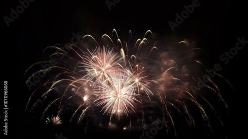 Vibrant Fireworks Display Against Dark Sky