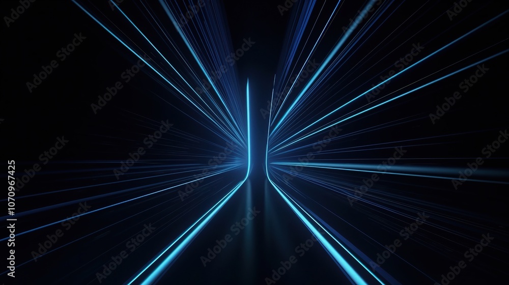 Futuristic Light Trails in 3D Perspective Futuristic Light Trails in 3D Perspective