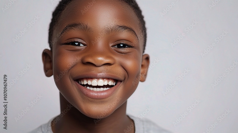 Smiling African Boy in Studio Light Smiling African Boy in Studio Light