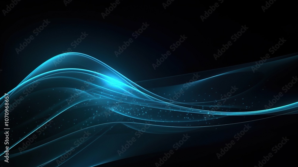 Abstract Blue Wave Design in 3D Perspective Abstract Blue Wave Design in 3D Perspective