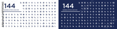 Mega bundle letter B logo design vector