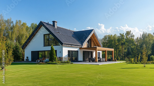 Modern house design, barn style