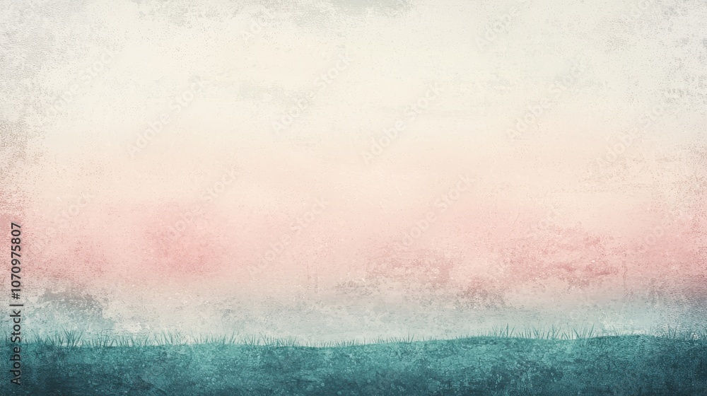 Fototapeta premium A soft, textured gradient blending pale pink and teal hues, evoking a calm and serene atmosphere, ideal for backgrounds.