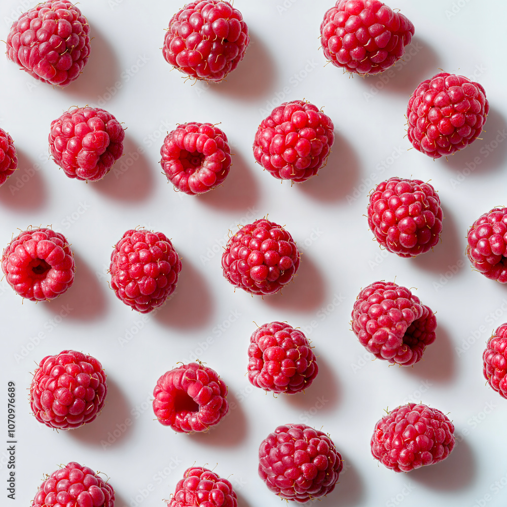raspberries, white background raspberries, white background