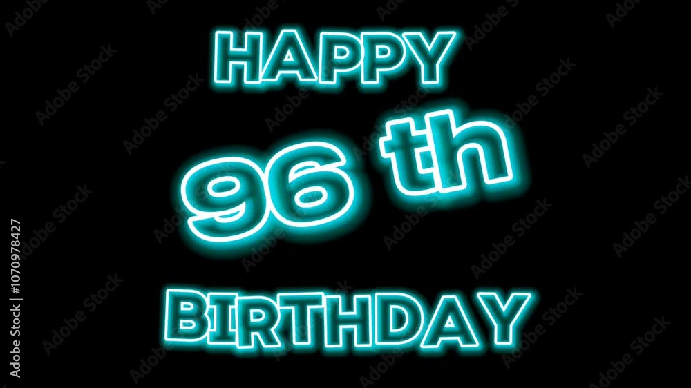 Happy Birthday Text Animation on Black Background Happy Birthday Text Animation on Black Background