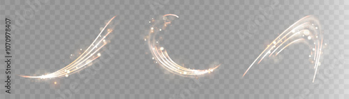 Magical golden shimmer effect for web design and fabulous user interface. Bright Twirl. Vector	