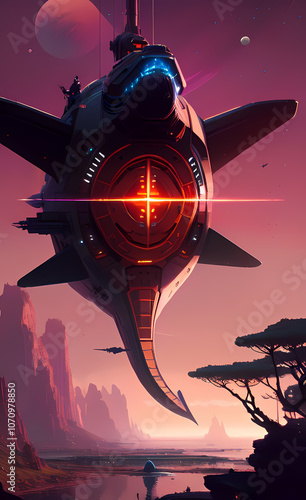 spaceship flying over the earth,Falcon, Star Wars, aliens, new age, combination of imagination and reality, strange future, flight, solar system, stars, beaches and seas