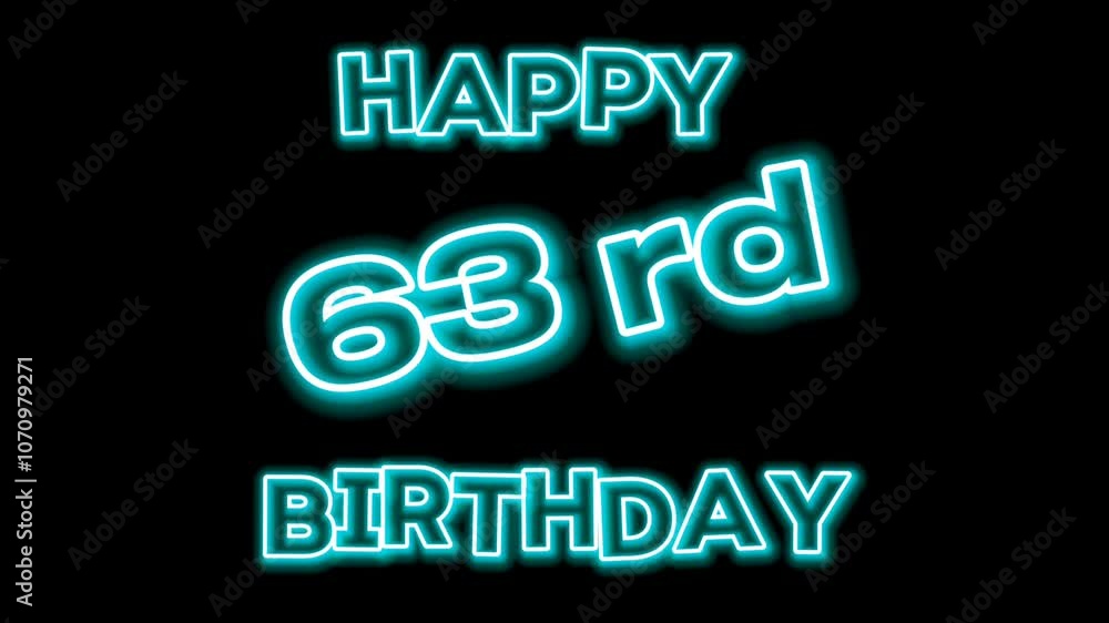 Happy Birthday Text Animation on Black Background Happy Birthday Text Animation on Black Background