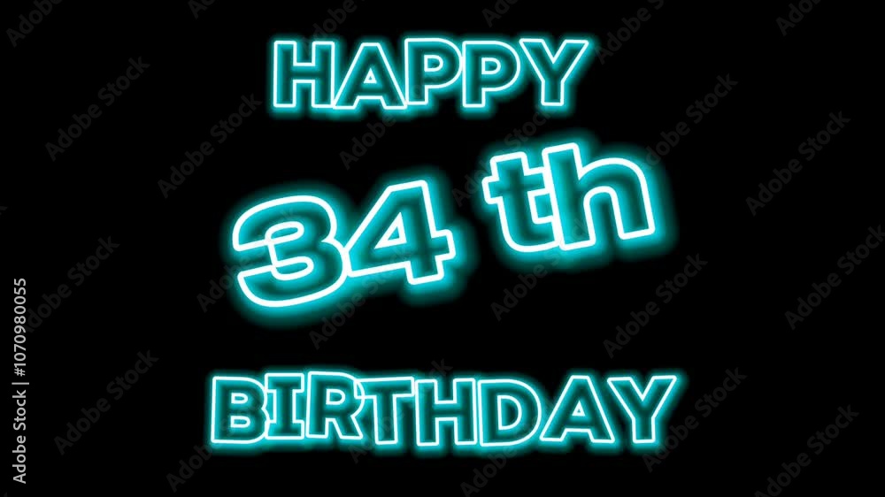Happy Birthday Text Animation on Black Background Happy Birthday Text Animation on Black Background