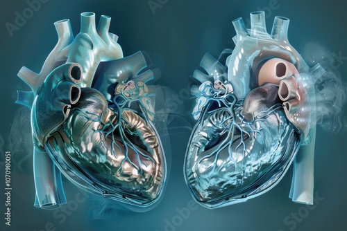 Heart Valve Replacement Options: Mechanical vs. Biological Valves Diagram for Medical Education photo