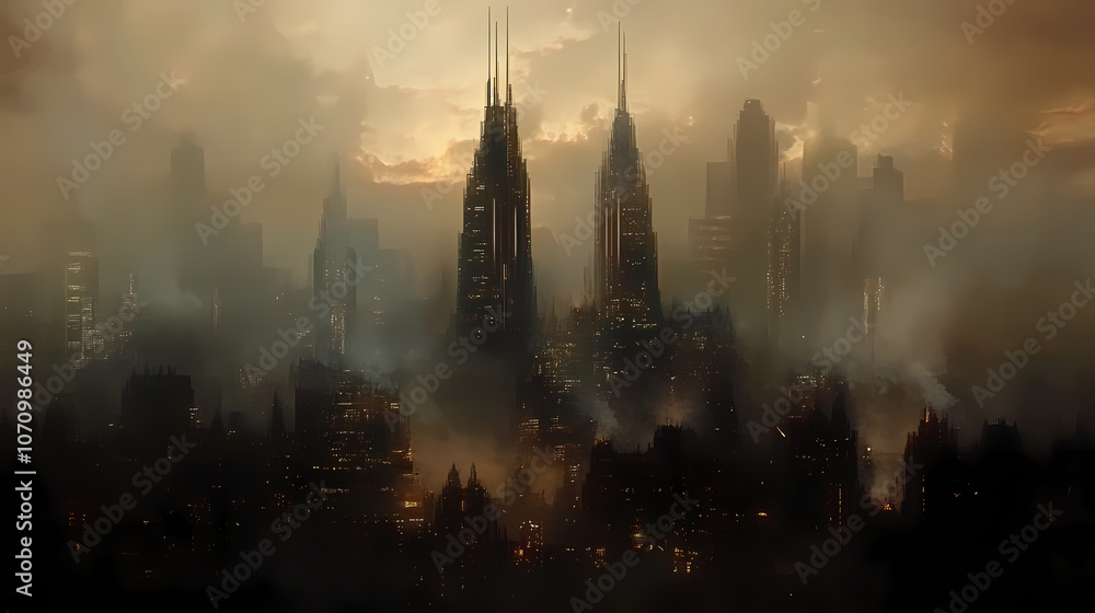 Obraz premium Magic city. Fantasy. Illustration