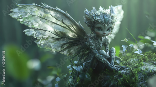 Little forest sylph, 3d cg. Fantasy. Illustration