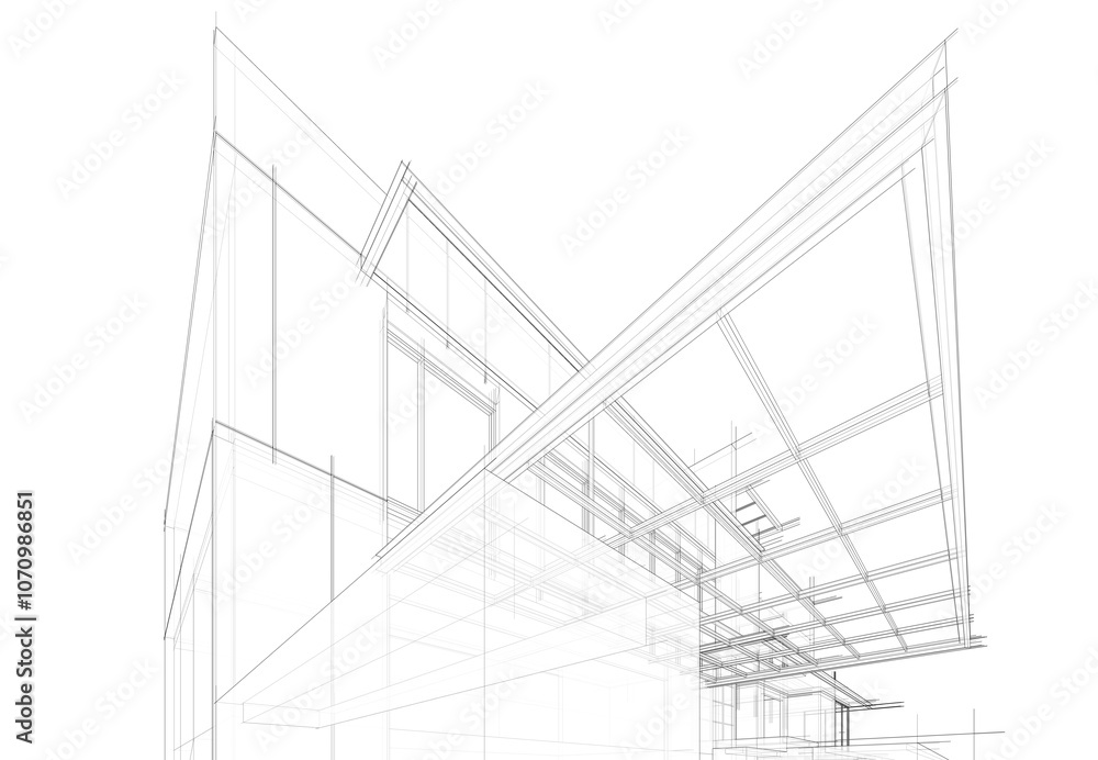 architectural drawing 3d illustration architectural drawing 3d illustration