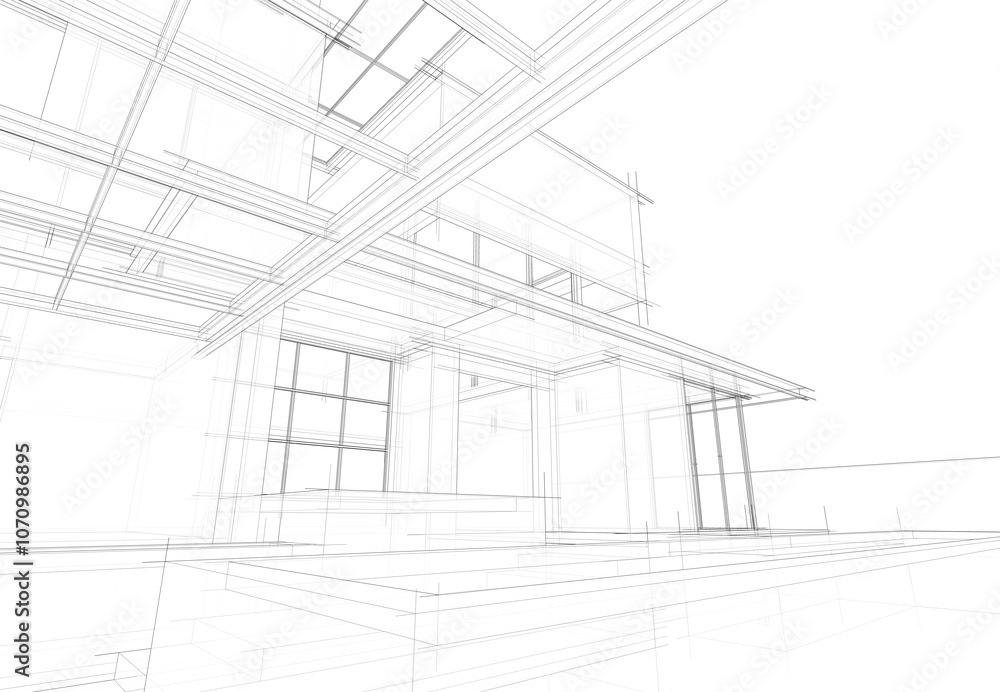 architectural drawing 3d illustration architectural drawing 3d illustration